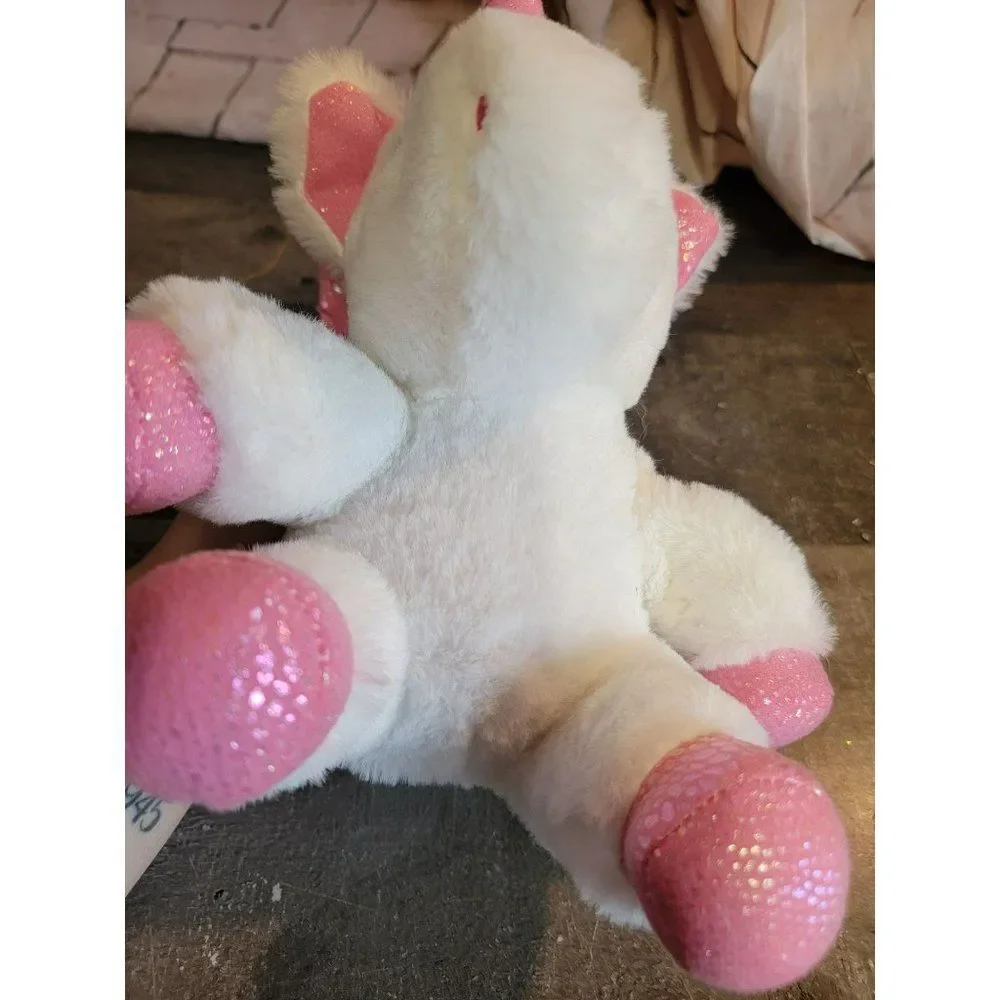 Pink white glitter Pegasus unicorn mythical creature‎ plush stuffed animal